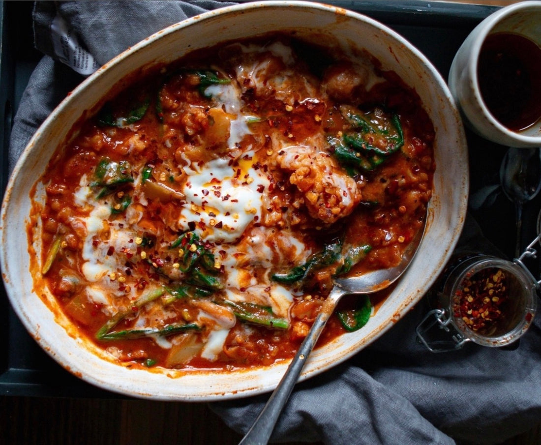 Lentil And Cauliflower Stew With Bloody Mary Mixer